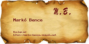 Markó Bence névjegykártya